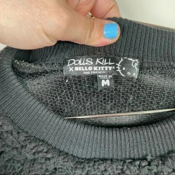 Dolls Kill x Hello‎ Kitty Black Teddy Sweatshirt - Picture 5 of 6